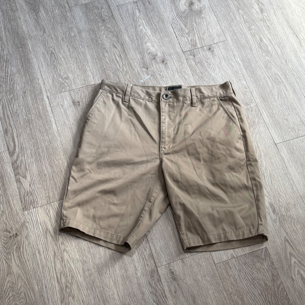 RVCA The Week-End Chino Shorts Mens 32 Tan Khaki Twill Skater Casual Flat Front